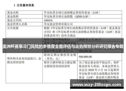 美洲杯赛事冷门风险的多维度全面评估与走势预警分析研究报告专题